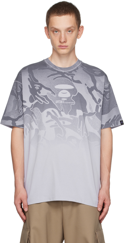 Shop Aape By A Bathing Ape Purple Printed T-shirt In Ppe