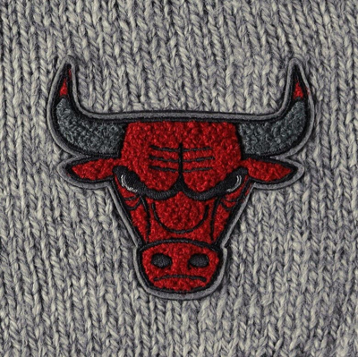 Shop Lusso Gray Chicago Bulls Scarletts Lantern Sleeve Tri-blend V-neck Pullover Sweater