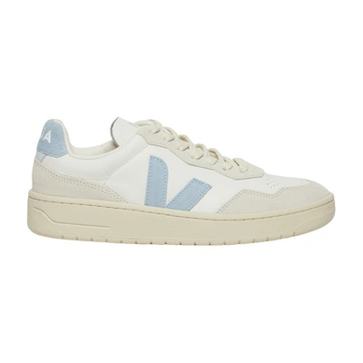 Shop Veja V-90 Low Top Sneakers In Extra_white_steel