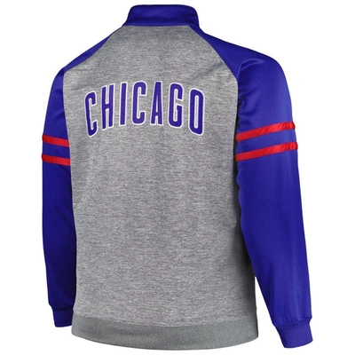 Shop Profile Royal/heather Gray Chicago Cubs Big & Tall Raglan Full-zip Track Jacket