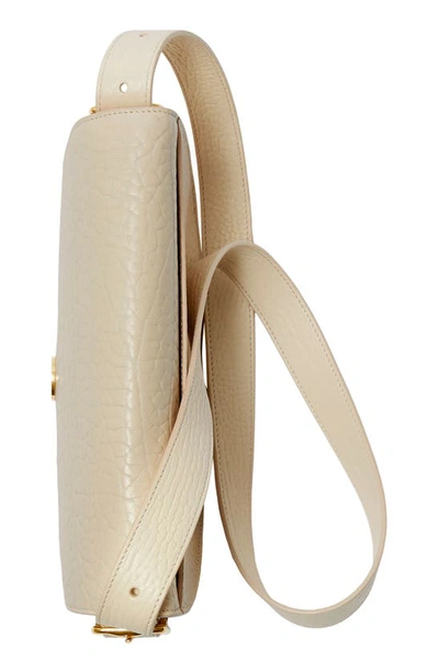 Shop Burberry Small Chess Leather Crossbody Bag In Pearl