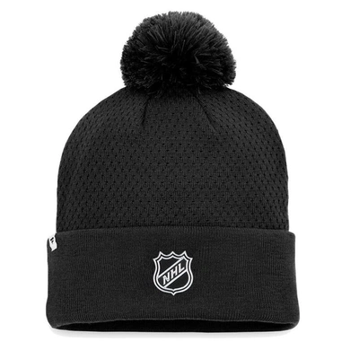 Shop Fanatics Branded Black Pittsburgh Penguins Authentic Pro Road Cuffed Knit Hat With Pom