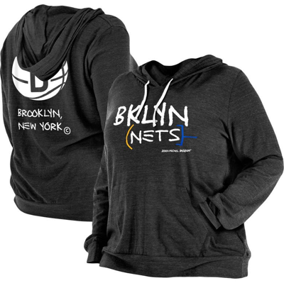 Shop New Era Heather Black Brooklyn Nets Plus Size 2022/23 City Edition Bi-blend Long Sleeve Hoodie T-shi