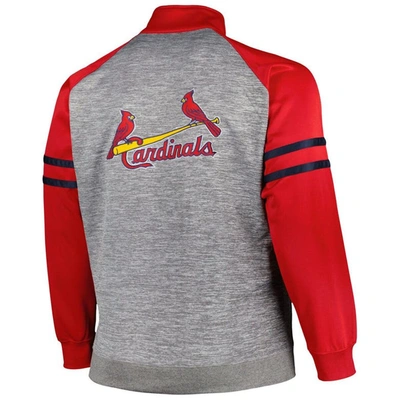 Shop Profile Red/heather Gray St. Louis Cardinals Big & Tall Raglan Full-zip Track Jacket
