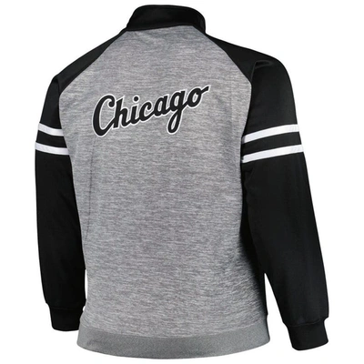 Shop Profile Black/heather Gray Chicago White Sox Big & Tall Raglan Full-zip Track Jacket