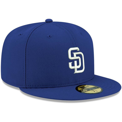 Shop New Era Royal San Diego Padres White Logo 59fifty Fitted Hat