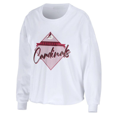 Shop Wear By Erin Andrews White Arizona Cardinals Domestic Cropped Long Sleeve T-shirt