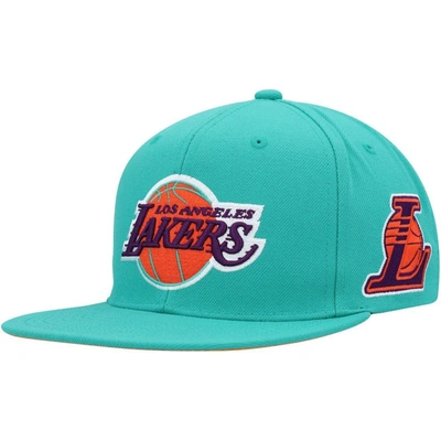 Shop Mitchell & Ness Turquoise Los Angeles Lakers Hardwood Classics 1995 Nba All-star Weekend Desert Snap In Aqua