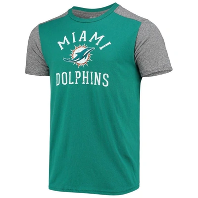 Shop Majestic Threads Aqua/gray Miami Dolphins Field Goal Slub T-shirt