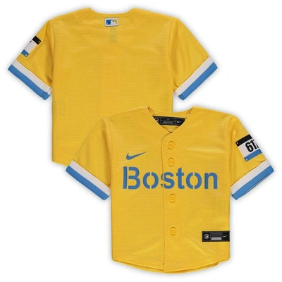 Shop Nike Infant  Gold Boston Red Sox Mlb City Connect Replica Jersey