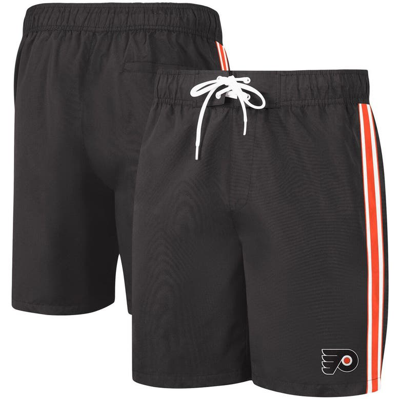 Shop G-iii Sports By Carl Banks Black/orange Philadelphia Flyers Sand Beach Swim Shorts