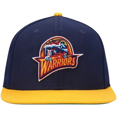 Shop Mitchell & Ness Navy/gold Golden State Warriors Hardwood Classics Team Two-tone 2.0 Snapback Hat