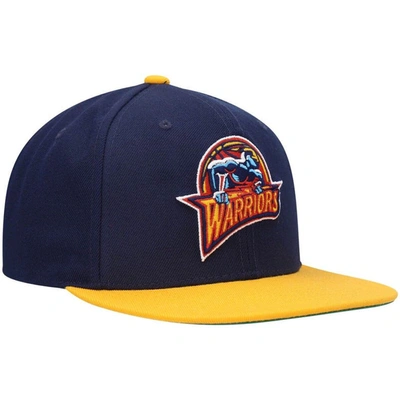 Shop Mitchell & Ness Navy/gold Golden State Warriors Hardwood Classics Team Two-tone 2.0 Snapback Hat