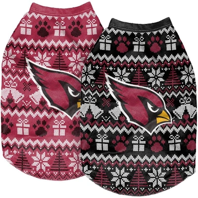 Shop Foco Arizona Cardinals Reversible Holiday Dog Sweater In Red