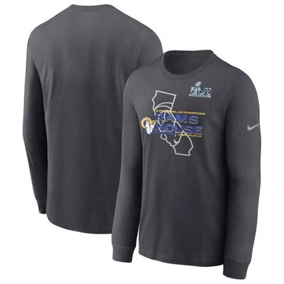 Shop Nike Anthracite Los Angeles Rams Super Bowl Lvi Champions Hometown Long Sleeve T-shirt