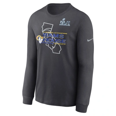 Shop Nike Anthracite Los Angeles Rams Super Bowl Lvi Champions Hometown Long Sleeve T-shirt