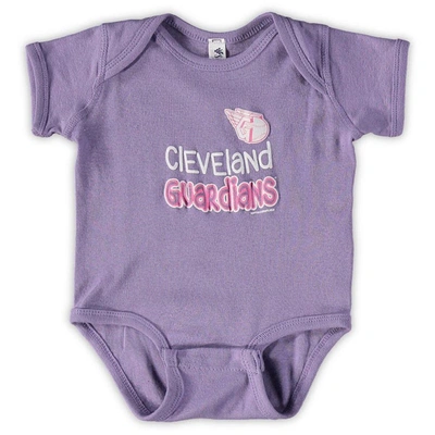 Shop Soft As A Grape Infant  Pink/purple Cleveland Guardians 3-pack Rookie Bodysuit Set