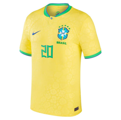 Shop Nike Vinicius Junior Yellow Brazil National Team 2022/23 Replica Home Jersey