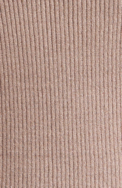 Shop Retroféte Aislinn Metallic Mock Neck Long Sleeve Sweater Minidress In Metallic Satellite