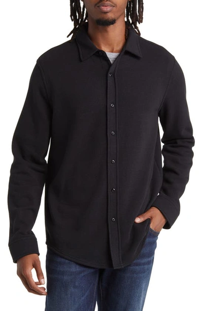 Shop Threads 4 Thought Mika Fleece Button-down Shirt In Black