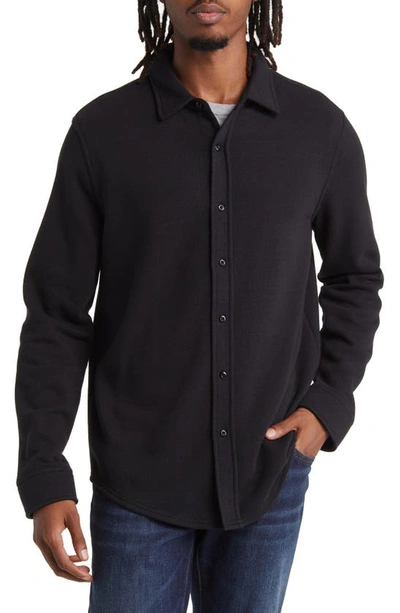 Threads 4 Thought Mika Fleece Button-down Shirt In Black
