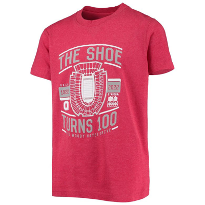 Shop Colosseum Youth  Scarlet Ohio State Buckeyes The Shoe 100 Years 2-hit T-shirt