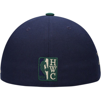 Shop Mitchell & Ness Navy/green Philadelphia 76ers Hardwood Classics Grassland Fitted Hat