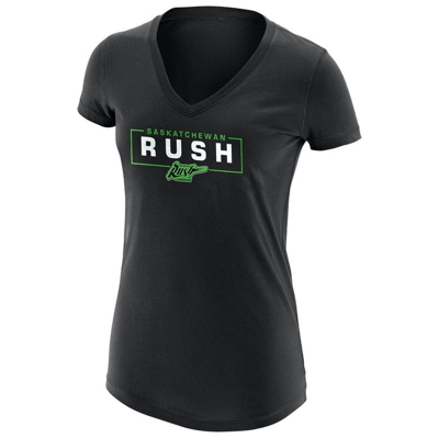 Shop Adpro Sports Black Saskatchewan Rush Primary Logo V-neck T-shirt