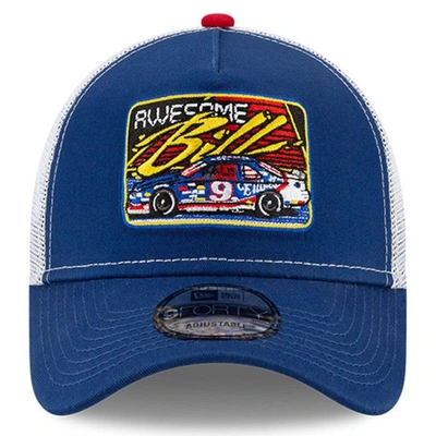 Shop New Era Blue/white Bill Elliott Legends 9forty A-frame Adjustable Trucker Hat