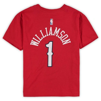Shop Jordan Brand Preschool  Zion Williamson Red New Orleans Pelicans Statement Edition Name & Number T-sh