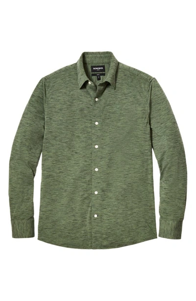 Shop Bonobos Everyday Slim Fit Knit Button-up Shirt In Lever Space Dye Olive