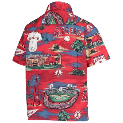 Shop Reyn Spooner Youth  Blue Los Angeles Angels Scenic Button-up Top