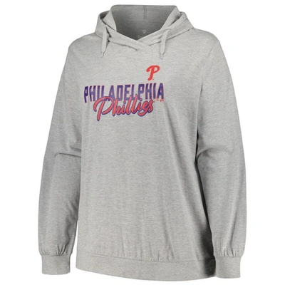 Shop Profile Heather Gray Philadelphia Phillies Plus Size Pullover Hoodie