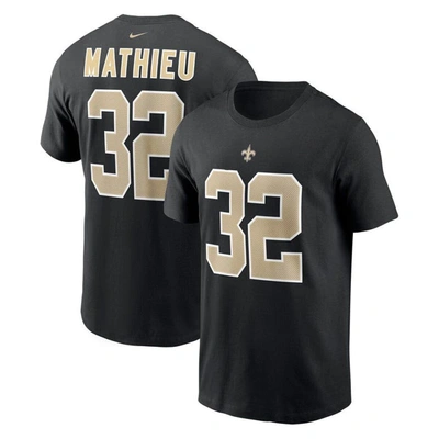 Shop Nike Tyrann Mathieu Black New Orleans Saints Player Name & Number T-shirt