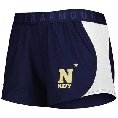 Shop Under Armour Navy/white Navy Midshipmen Game Day Tech Mesh Performance Shorts