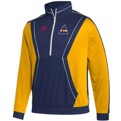 Shop Adidas Originals Adidas Blue Colorado Rockies Team Classics Half-zip Jacket