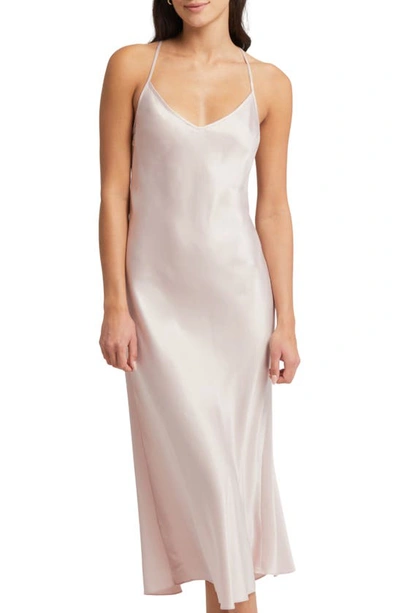 Shop Rya Collection Embroidered Long Chemise In Sepia Rose