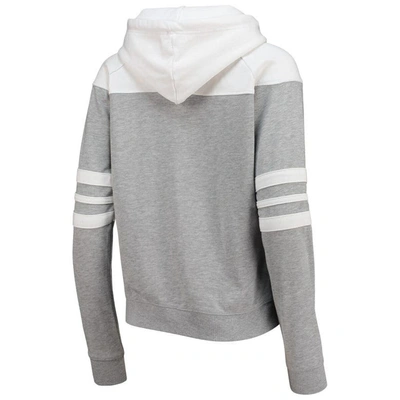 Shop Camp David Heathered Gray/white Mississippi State Bulldogs Blitz Sleeve Striped Blocked Raglan Hoodie In Heather Gray