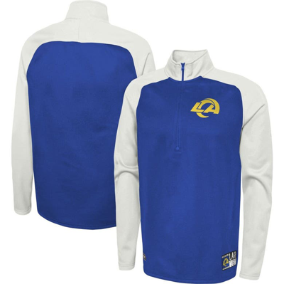 Shop New Era Royal Los Angeles Rams Combine Authentic O-line Raglan Half-zip Jacket