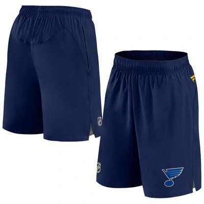 Shop Fanatics Branded Navy St. Louis Blues Authentic Pro Rink Shorts
