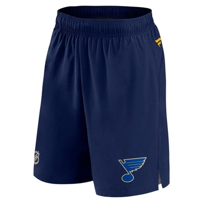 Shop Fanatics Branded Navy St. Louis Blues Authentic Pro Rink Shorts
