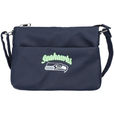 Shop Foco Seattle Seahawks Logo Script Crossbody Handbag In Navy
