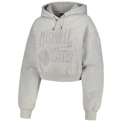 Shop The Wild Collective Heather Gray Nashville Sc Cropped Pullover Hoodie