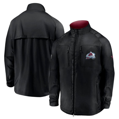 Shop Fanatics Branded Black Colorado Avalanche Authentic Pro Locker Room Rink Raglan Full-zip Jacket