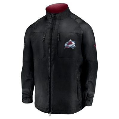 Shop Fanatics Branded Black Colorado Avalanche Authentic Pro Locker Room Rink Raglan Full-zip Jacket