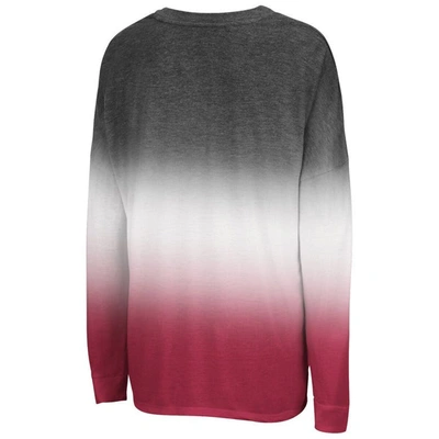 Shop Colosseum Heathered Black/heathered Crimson Alabama Crimson Tide Winkle Dip-dye Long Sleeve T-shirt