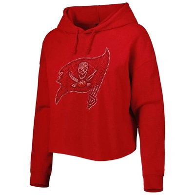 Shop Cuce Red Tampa Bay Buccaneers Crystal Logo Cropped Pullover Hoodie