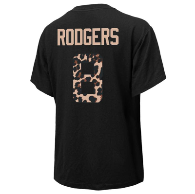 Shop Majestic Threads Aaron Rodgers Black New York Jets Leopard Player Name & Number T-shirt