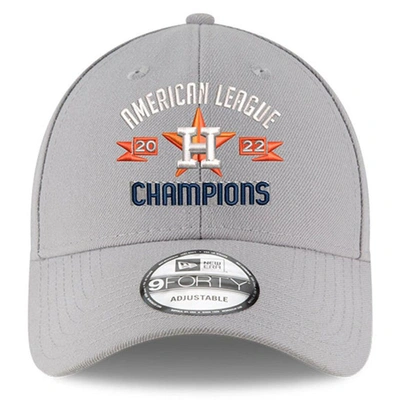 Shop New Era Gray Houston Astros 2022 American League Champions 9forty Adjustable Hat