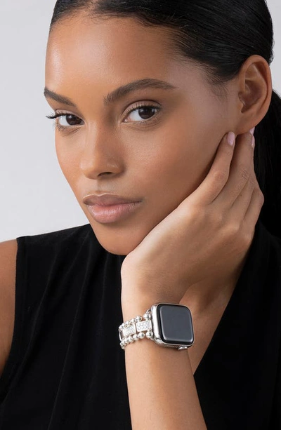 Shop Lagos Smart Caviar Diamond Apple Watch® Watchband In Silver/ Diamond